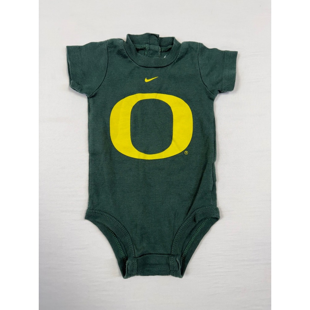 Nike Oregon Ducks Infant Bodysuit Green Yellow Logo 3/6M NCAA Fan Gear Romper
